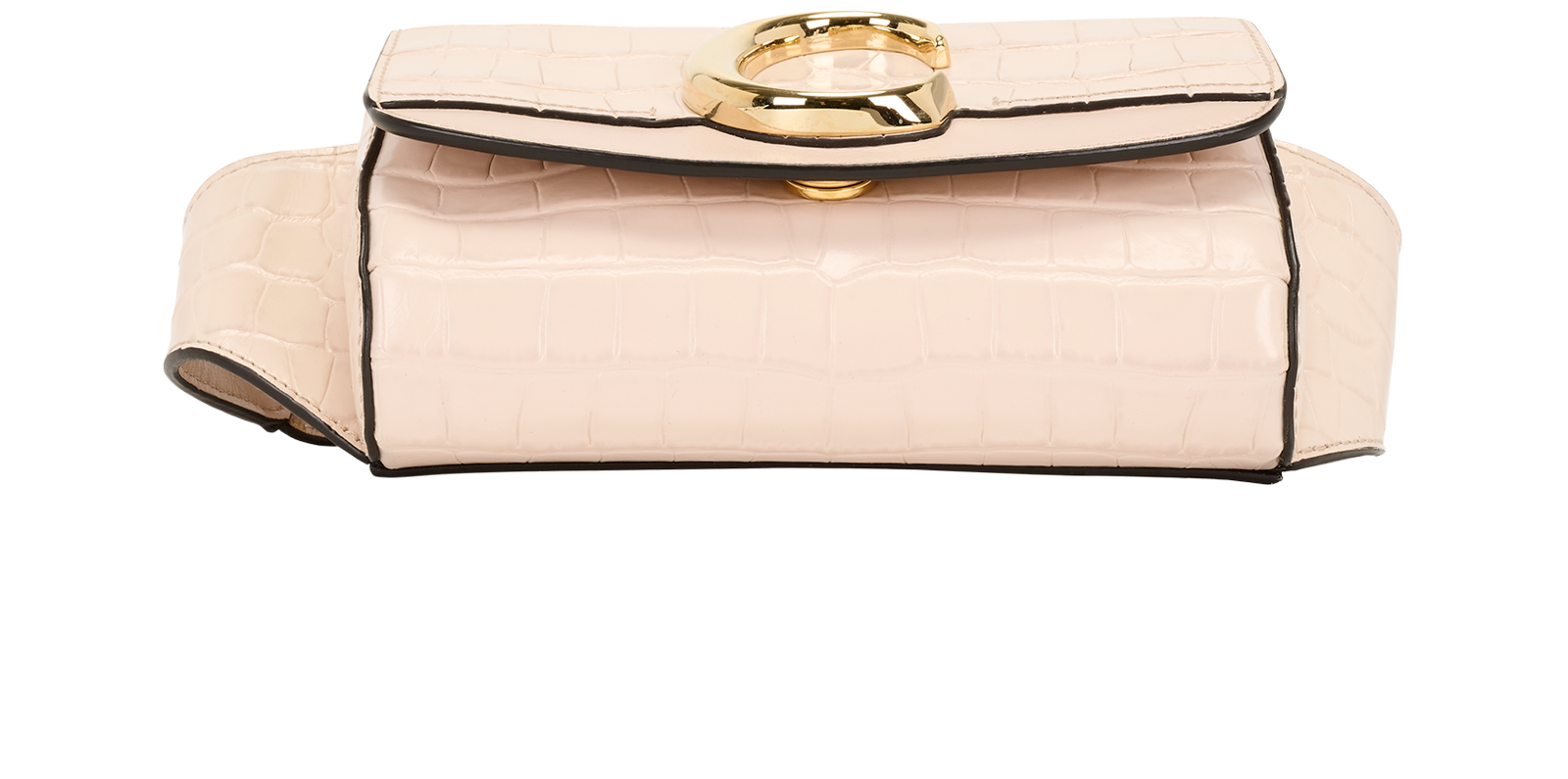 Crocodile Embossed Belt Bag, &pound;295, Handbags, Pink, Leather, Top view